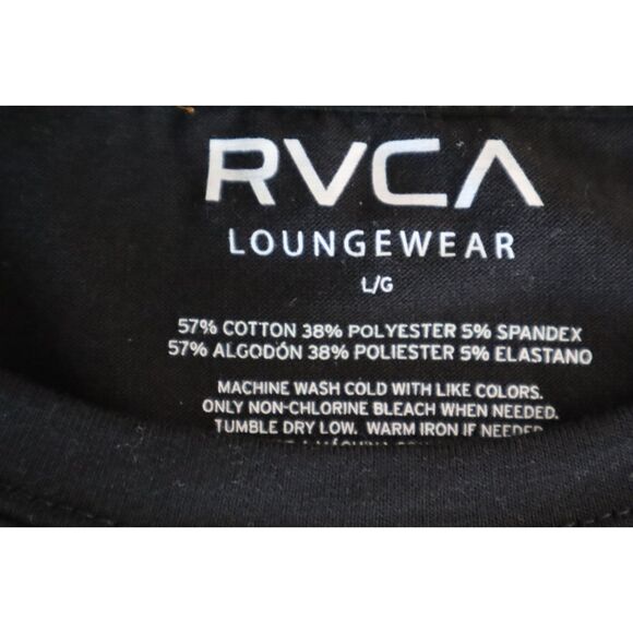 RVCA ML536RV Men's Sz L Black/Green Serpent Curved Snakes Loungewear T-Shirt - Picture 4 of 6